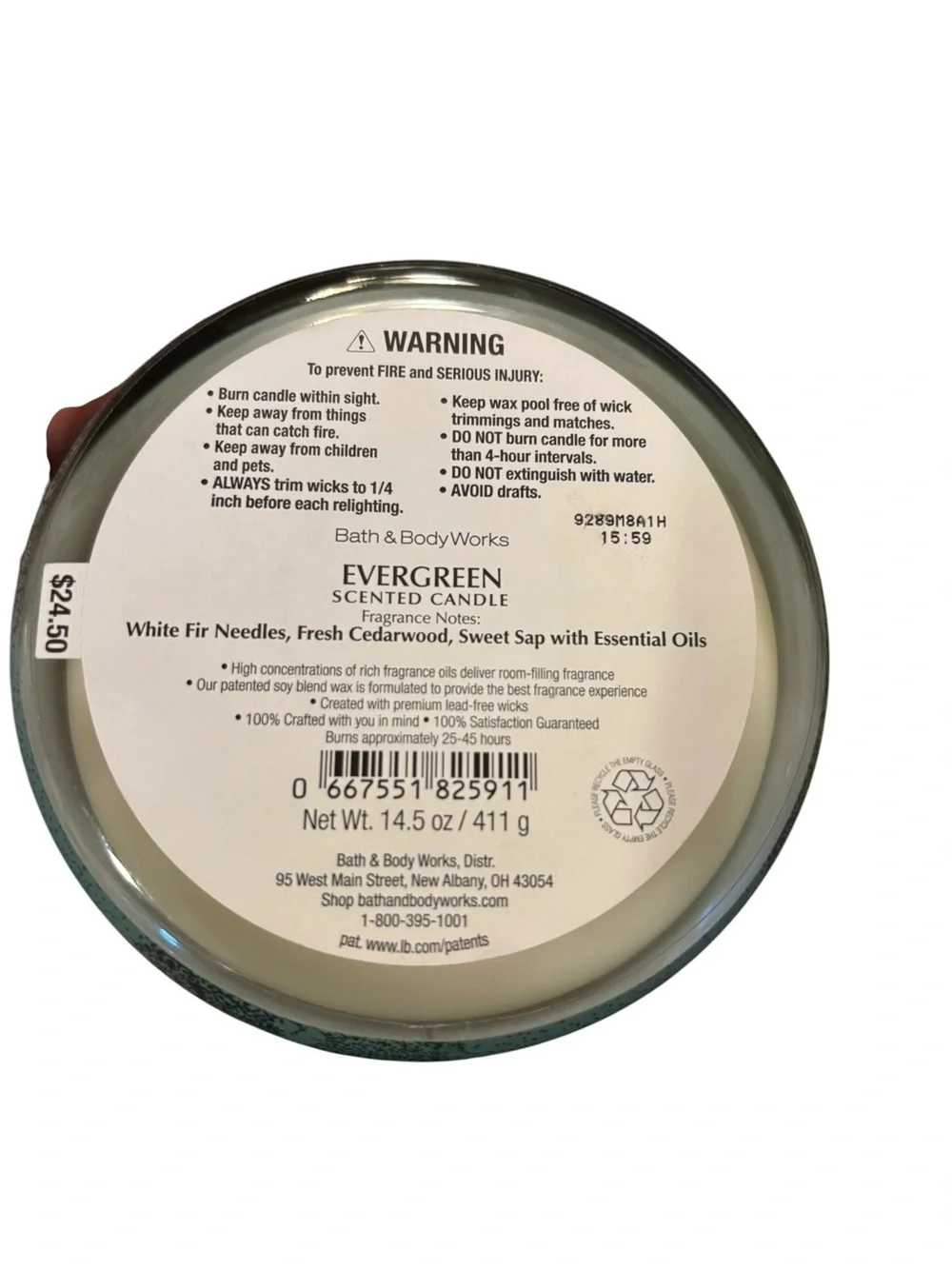 Bath & Body Works 3-Wick Scented Candle - Holly Jolly Evergreen